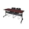 Kobe Rectangle FlipTop Table, 72" W, 29" H, Laminate Top, Mahogany MKFTM7224MH44BK - alternate 1